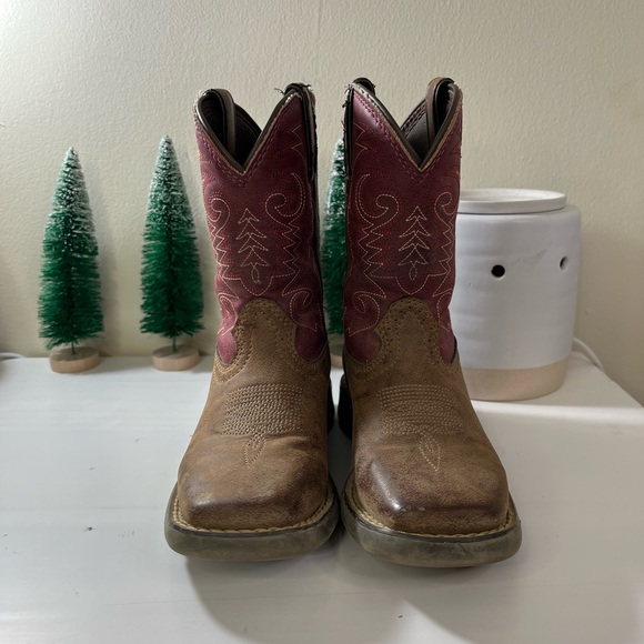 Durango Kids 8” Western Briar Brown Brick Red Cowboy Boots - Picture 5 of 9